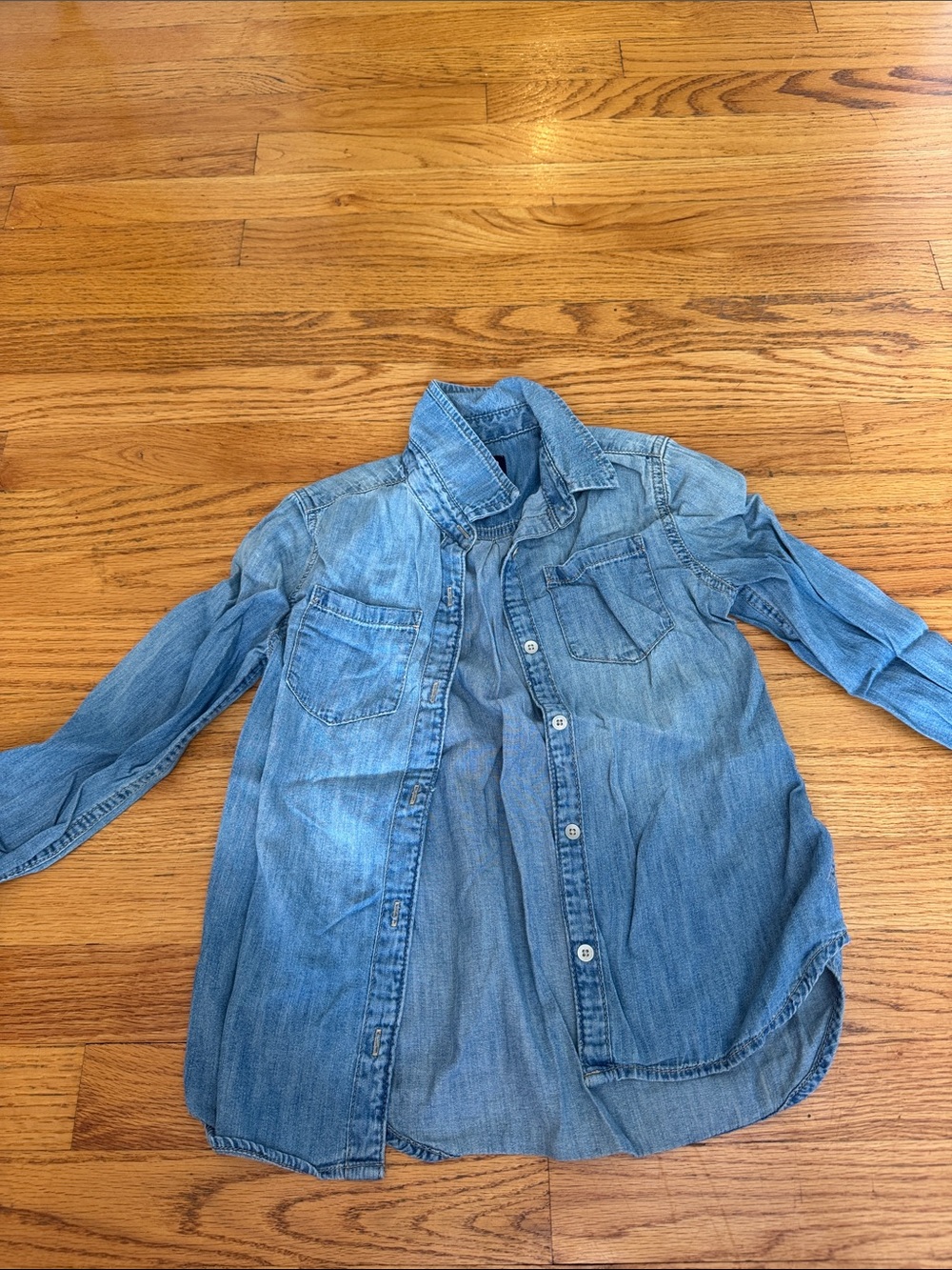 GAP Light Blue Denim Button-Down Shirt for Kids
